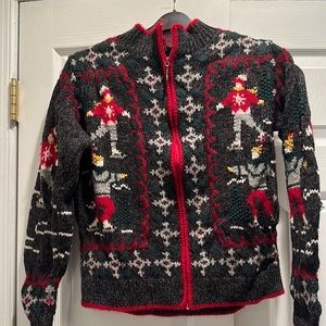 Eagle’s Eye Vintage Full Zip Cotton Blend Christmas Sweater
